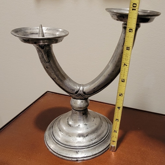 Etain Zinn Unique Vintage Elegant Pewter Candelabra - Picture 2 of 4